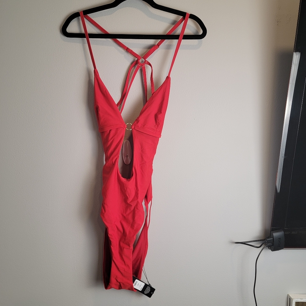 Fashion Nova Vibrant Red Bathingsuit